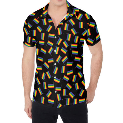 LGBT Pride Rainbow Flag Pattern Print Men's Shirt