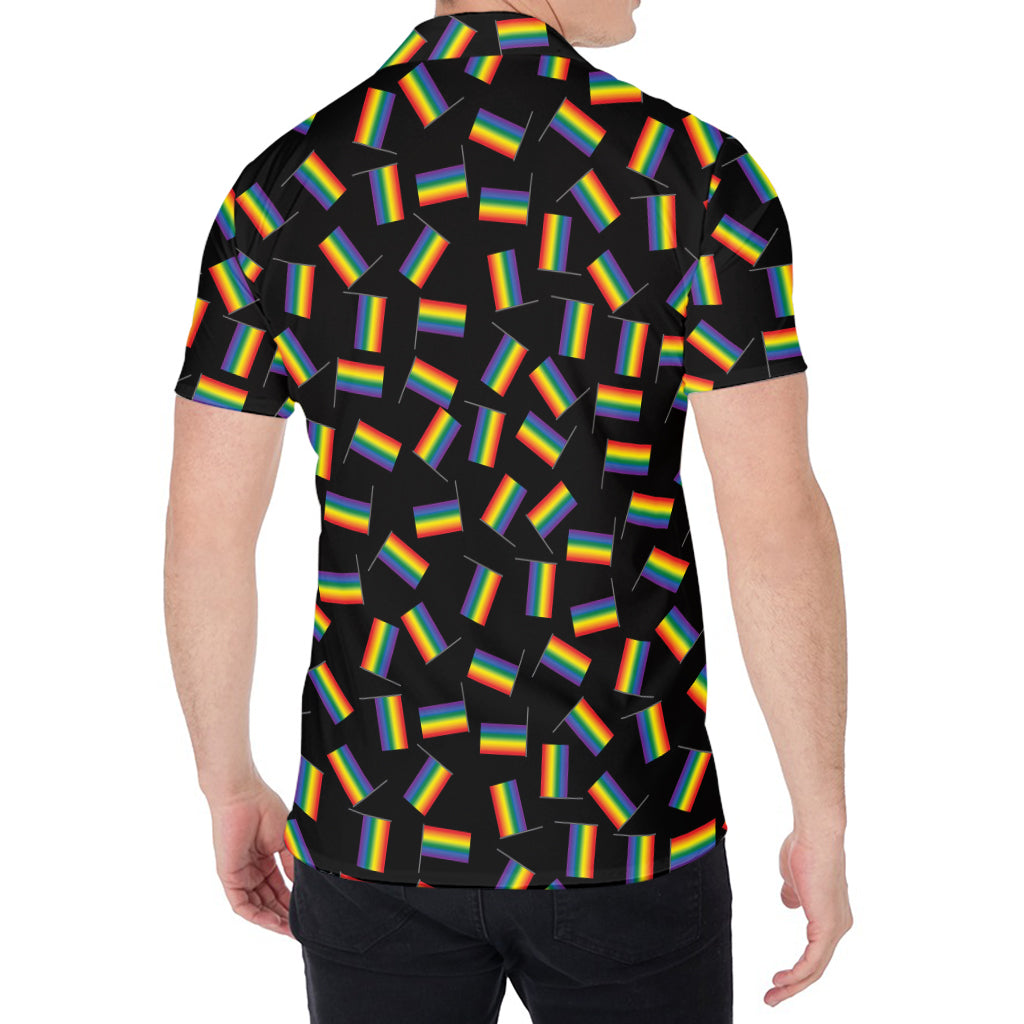 LGBT Pride Rainbow Flag Pattern Print Men's Shirt