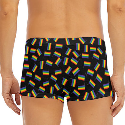 LGBT Pride Rainbow Flag Pattern Print Men's Short Boxer Briefs