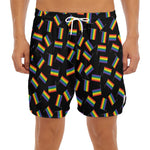 LGBT Pride Rainbow Flag Pattern Print Men's Split Running Shorts
