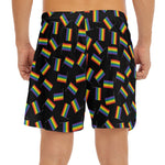 LGBT Pride Rainbow Flag Pattern Print Men's Split Running Shorts