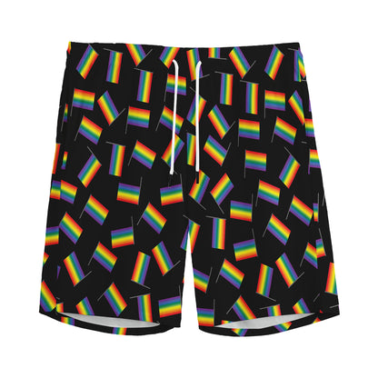 LGBT Pride Rainbow Flag Pattern Print Men's Sports Shorts