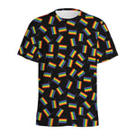 LGBT Pride Rainbow Flag Pattern Print Men's Sports T-Shirt