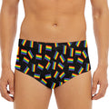 LGBT Pride Rainbow Flag Pattern Print Men's Triangle Swim Briefs