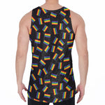 LGBT Pride Rainbow Flag Pattern Print Men's Velvet Tank Top