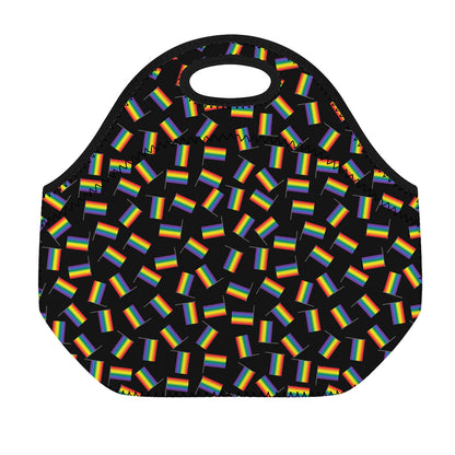 LGBT Pride Rainbow Flag Pattern Print Neoprene Lunch Bag