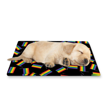 LGBT Pride Rainbow Flag Pattern Print Pet Cooling Mat Cover