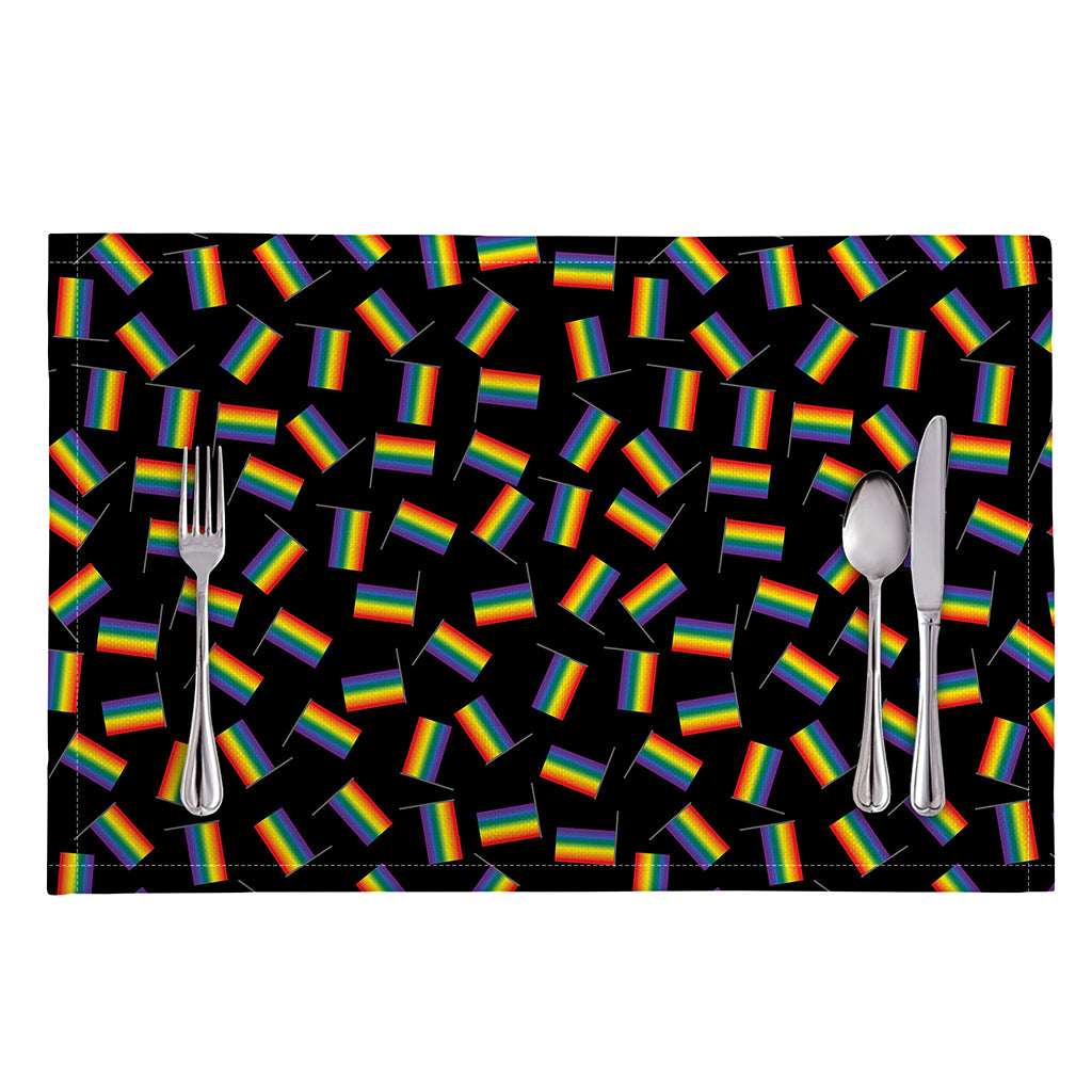 LGBT Pride Rainbow Flag Pattern Print Placemat