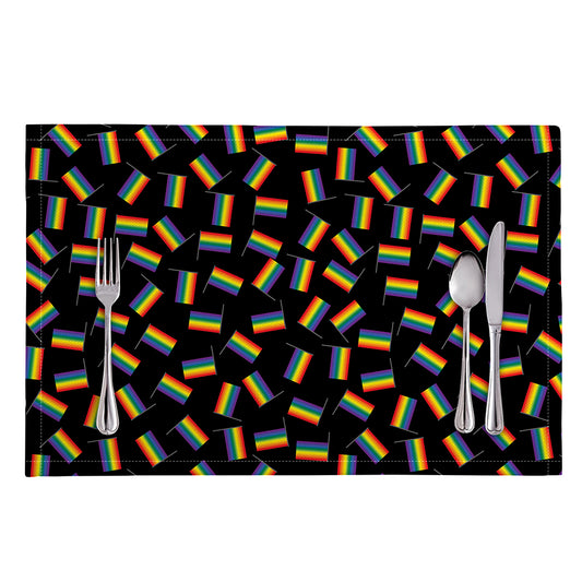 LGBT Pride Rainbow Flag Pattern Print Placemat