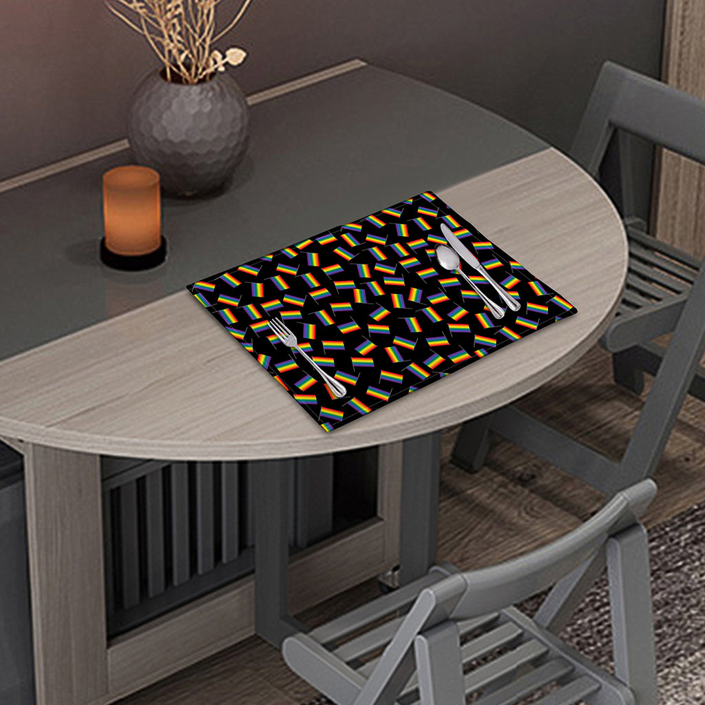 LGBT Pride Rainbow Flag Pattern Print Placemat