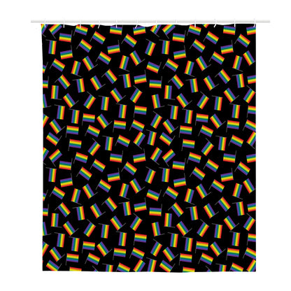 LGBT Pride Rainbow Flag Pattern Print Polyester Shower Curtain