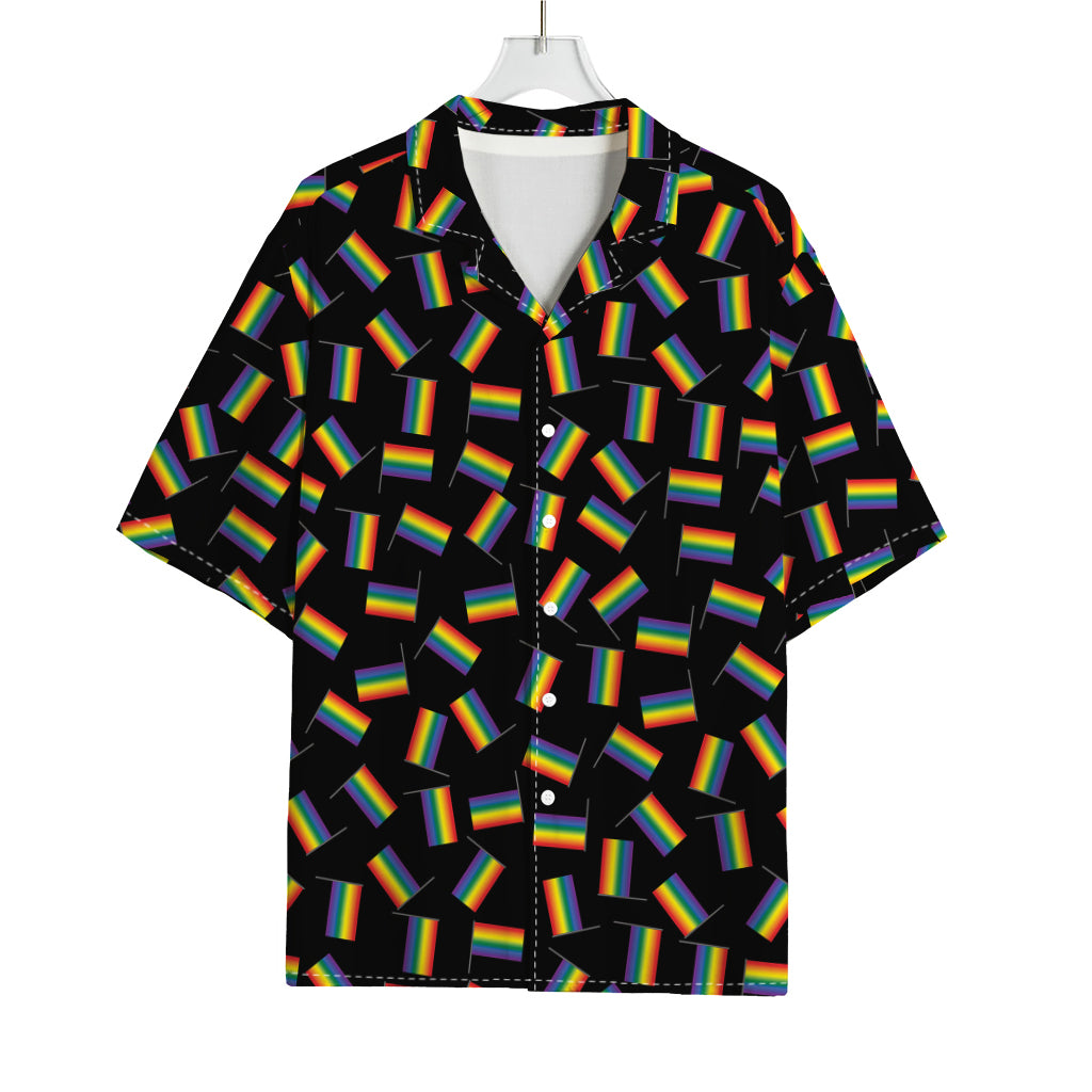 LGBT Pride Rainbow Flag Pattern Print Rayon Hawaiian Shirt