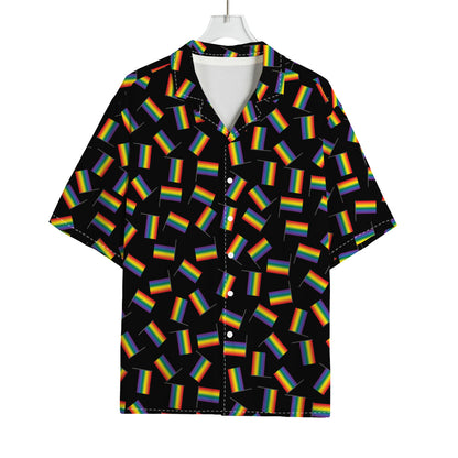 LGBT Pride Rainbow Flag Pattern Print Rayon Hawaiian Shirt