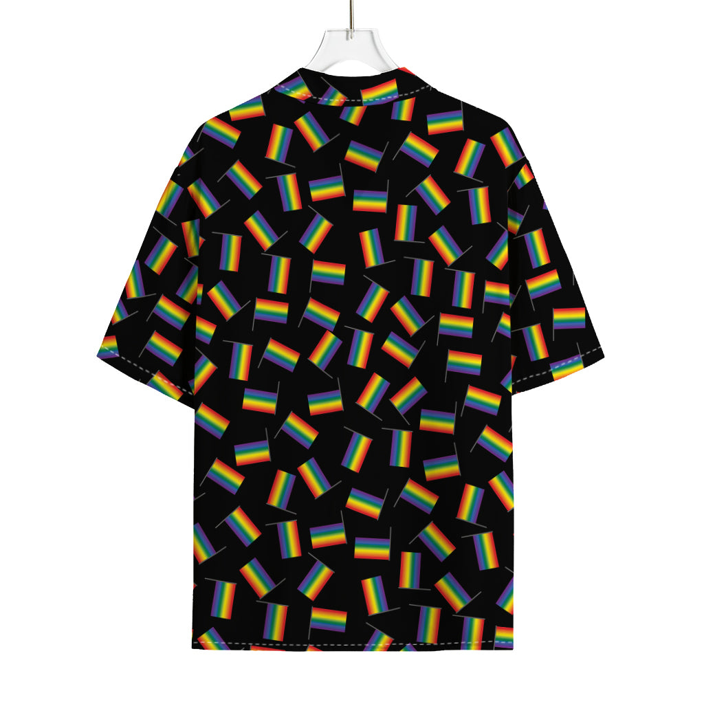 LGBT Pride Rainbow Flag Pattern Print Rayon Hawaiian Shirt