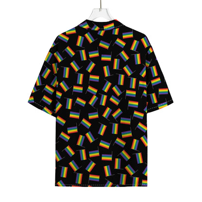LGBT Pride Rainbow Flag Pattern Print Rayon Hawaiian Shirt