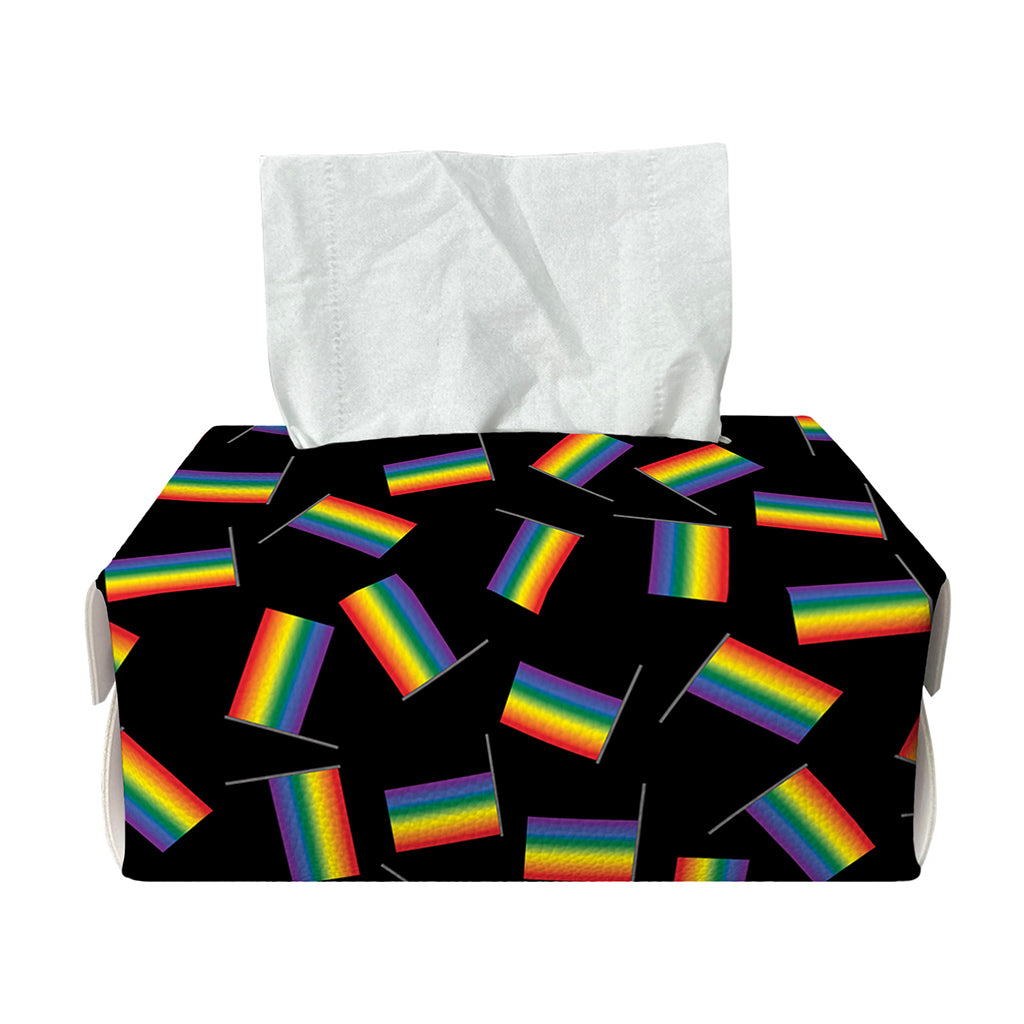LGBT Pride Rainbow Flag Pattern Print Rectangle Tissue Box Cover