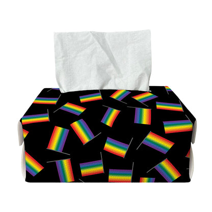LGBT Pride Rainbow Flag Pattern Print Rectangle Tissue Box Cover