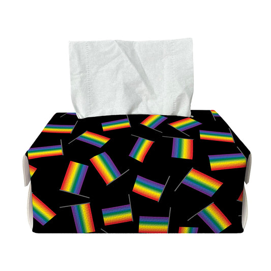 LGBT Pride Rainbow Flag Pattern Print Rectangle Tissue Box Cover