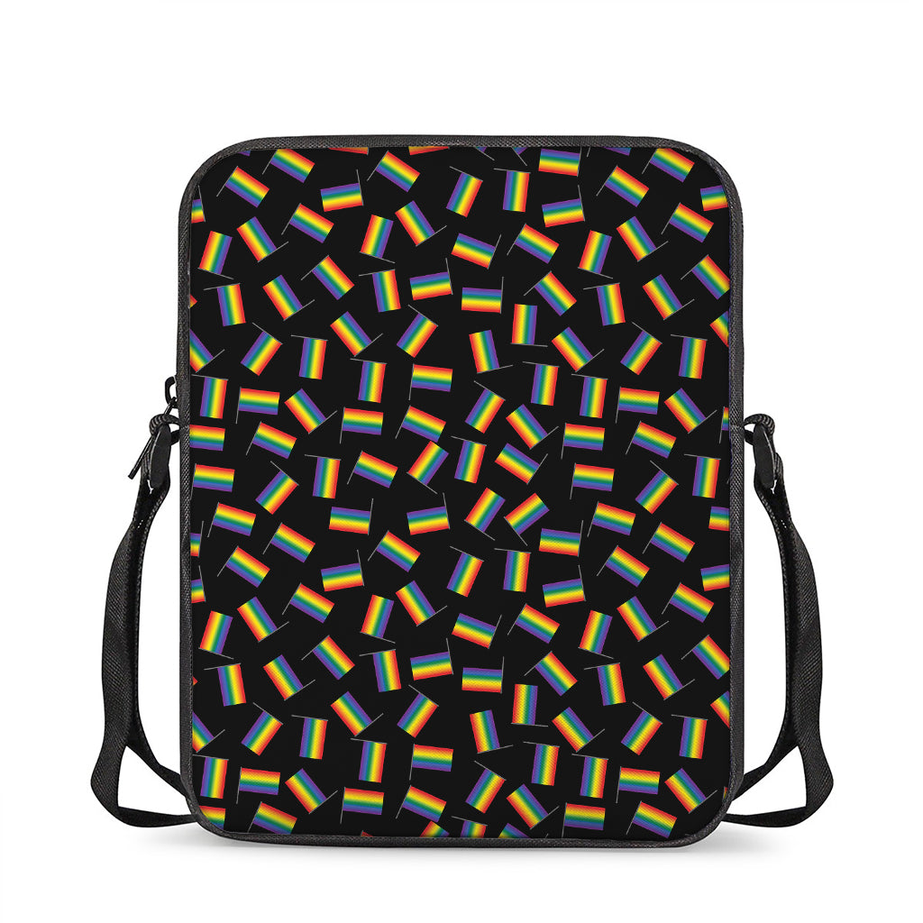 LGBT Pride Rainbow Flag Pattern Print Rectangular Crossbody Bag