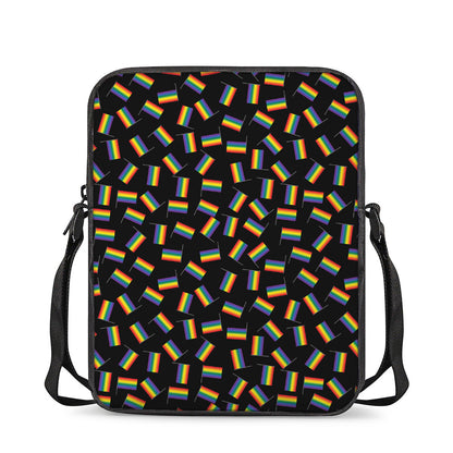 LGBT Pride Rainbow Flag Pattern Print Rectangular Crossbody Bag