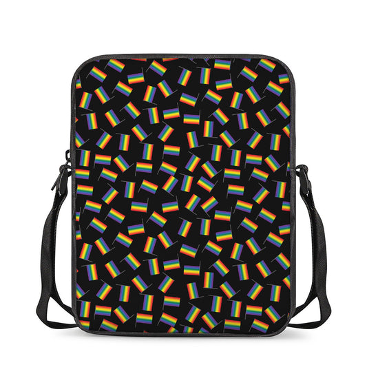 LGBT Pride Rainbow Flag Pattern Print Rectangular Crossbody Bag