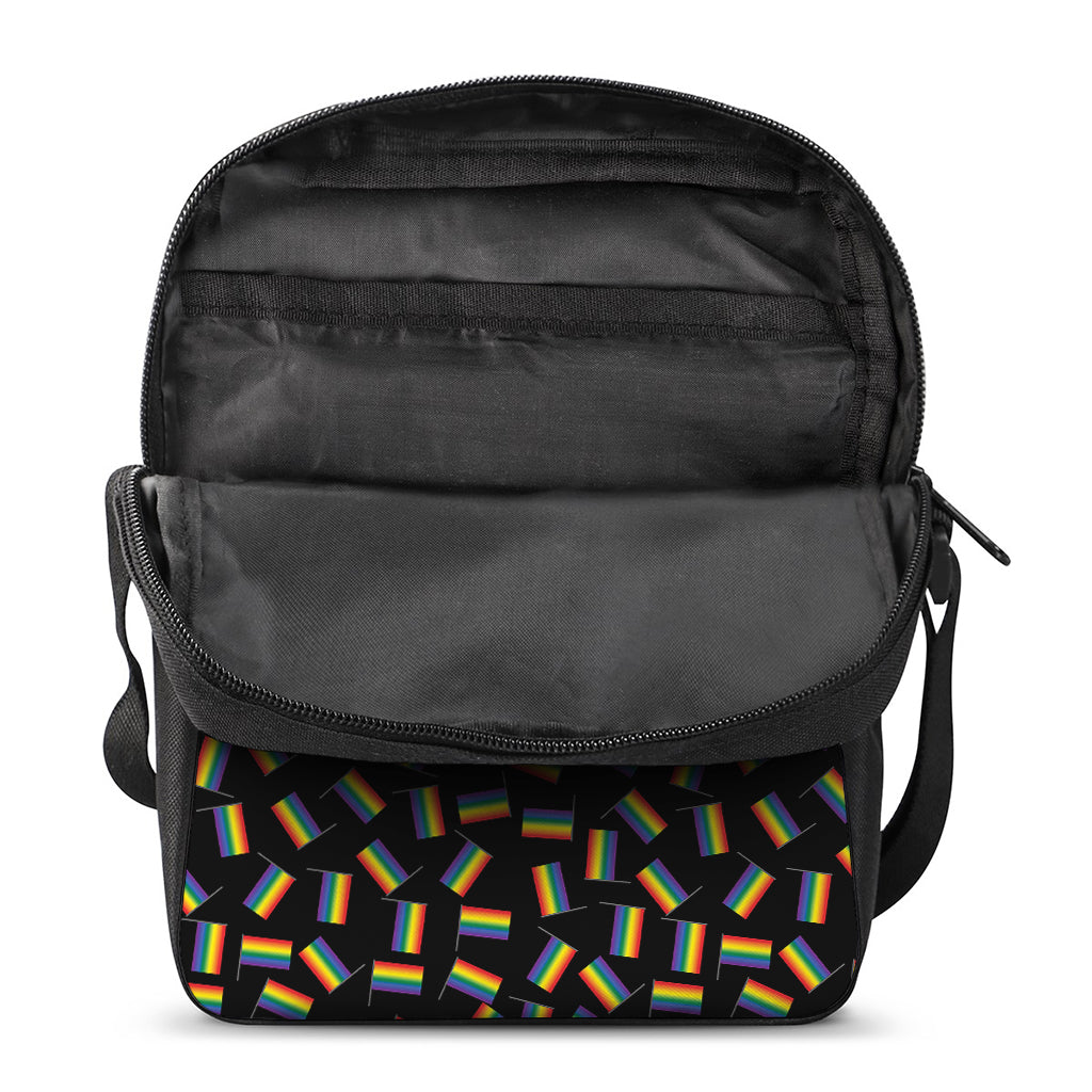 LGBT Pride Rainbow Flag Pattern Print Rectangular Crossbody Bag