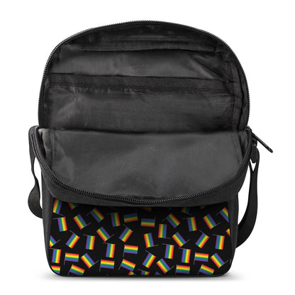 LGBT Pride Rainbow Flag Pattern Print Rectangular Crossbody Bag