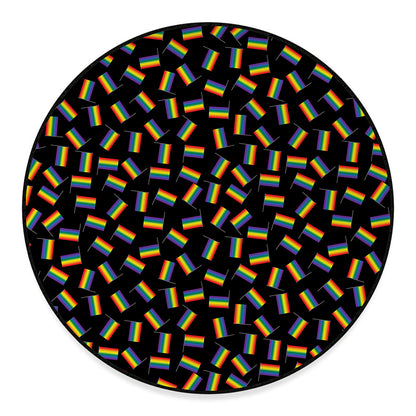 LGBT Pride Rainbow Flag Pattern Print Round Floor Mat