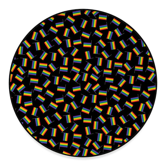 LGBT Pride Rainbow Flag Pattern Print Round Floor Mat
