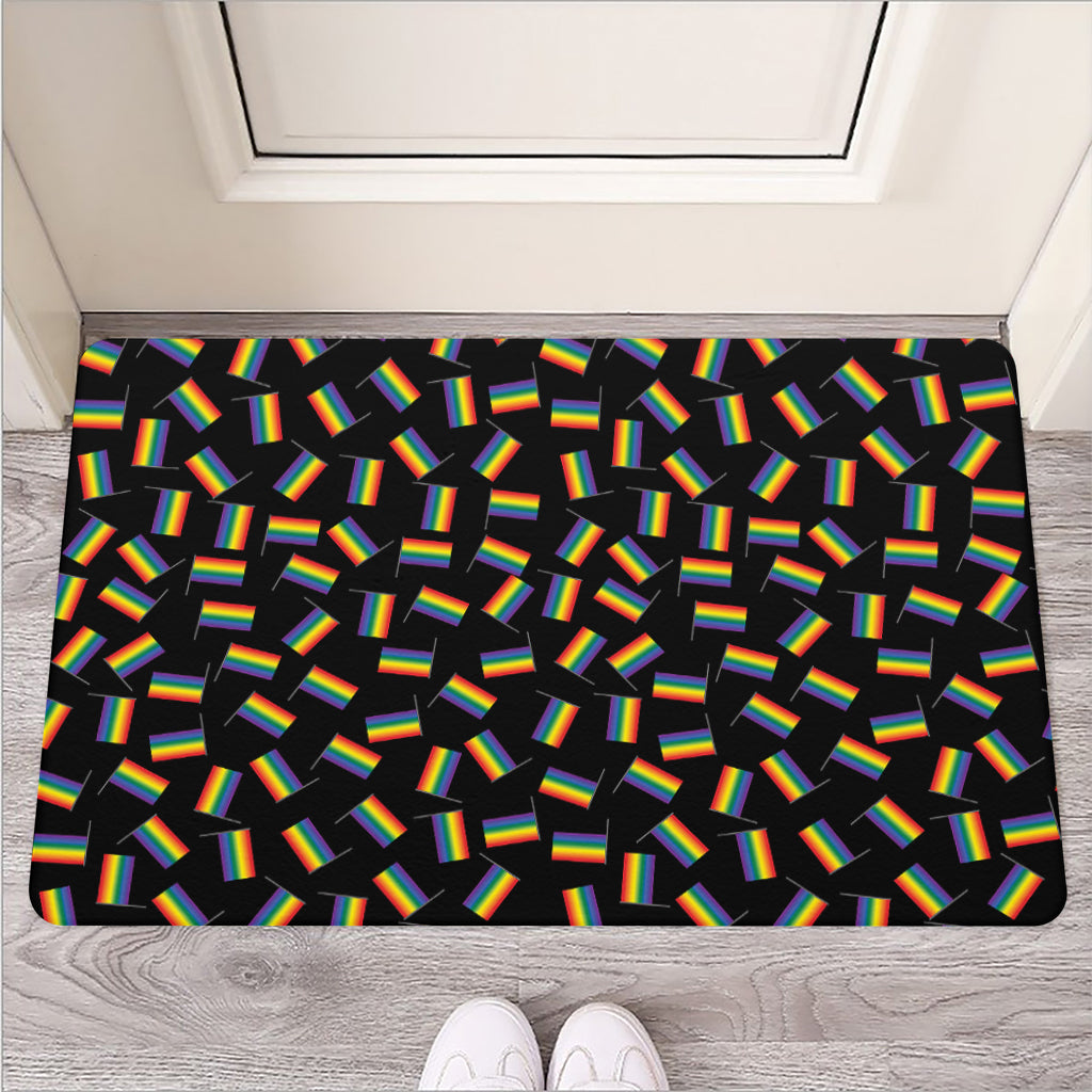 LGBT Pride Rainbow Flag Pattern Print Rubber Doormat