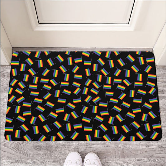 LGBT Pride Rainbow Flag Pattern Print Rubber Doormat