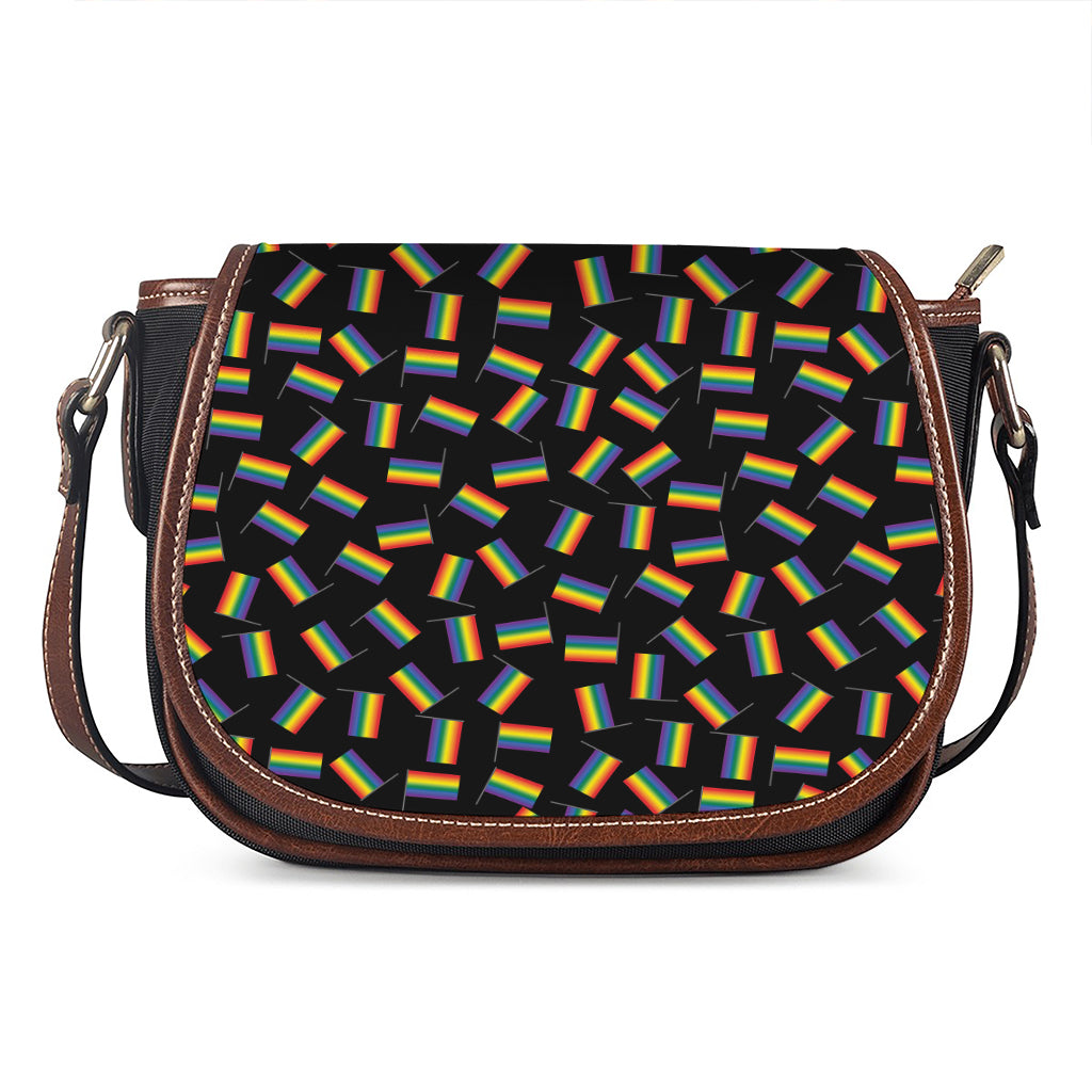 LGBT Pride Rainbow Flag Pattern Print Saddle Bag