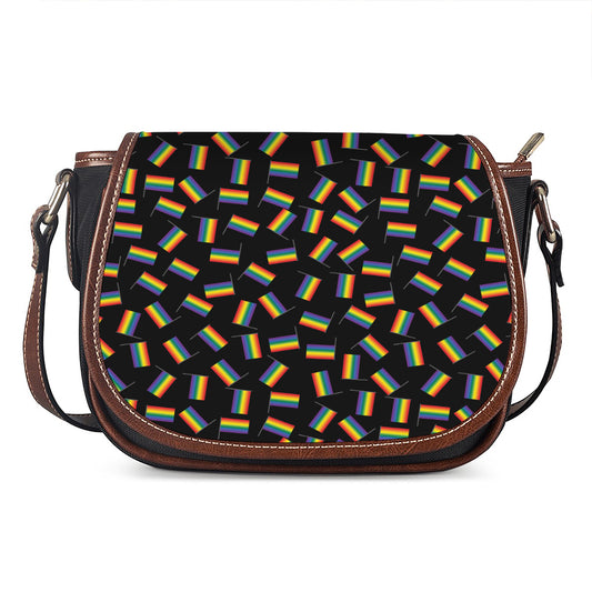 LGBT Pride Rainbow Flag Pattern Print Saddle Bag