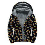 LGBT Pride Rainbow Flag Pattern Print Sherpa Lined Zip Up Hoodie