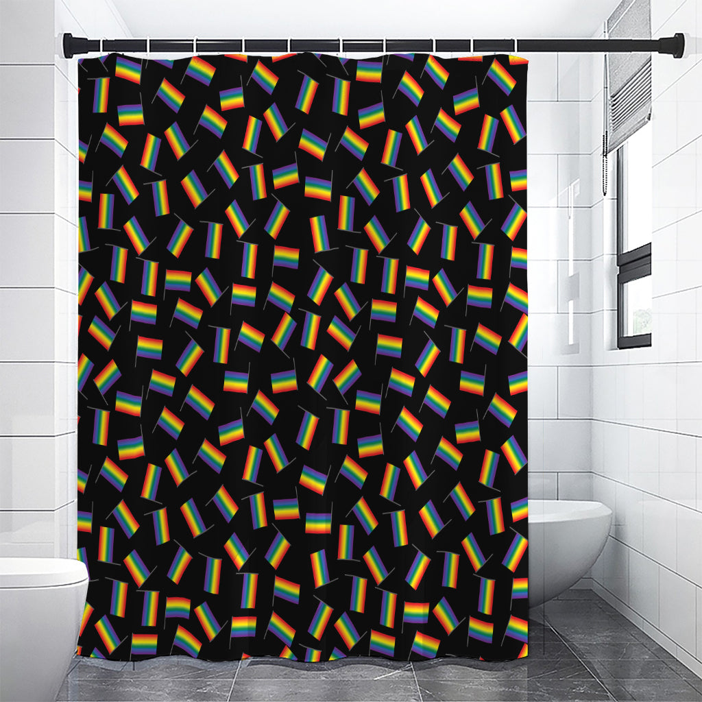 LGBT Pride Rainbow Flag Pattern Print Shower Curtain