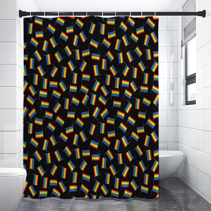 LGBT Pride Rainbow Flag Pattern Print Shower Curtain