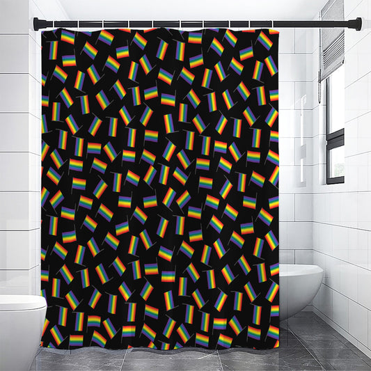 LGBT Pride Rainbow Flag Pattern Print Shower Curtain