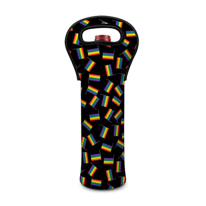 LGBT Pride Rainbow Flag Pattern Print Single Neoprene Wine Tote