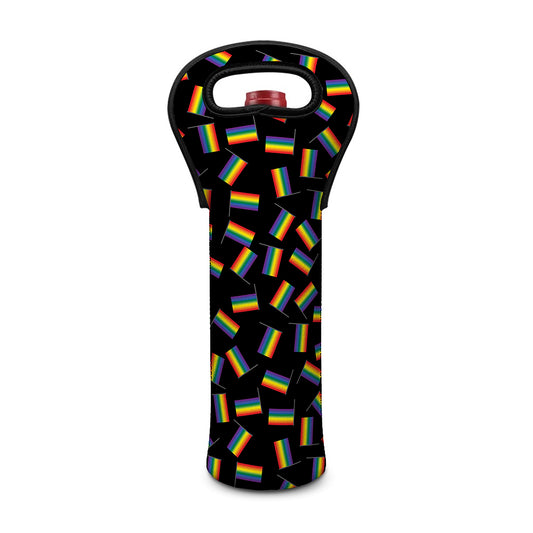 LGBT Pride Rainbow Flag Pattern Print Single Neoprene Wine Tote