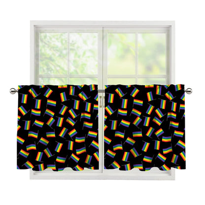 LGBT Pride Rainbow Flag Pattern Print Tier Curtains