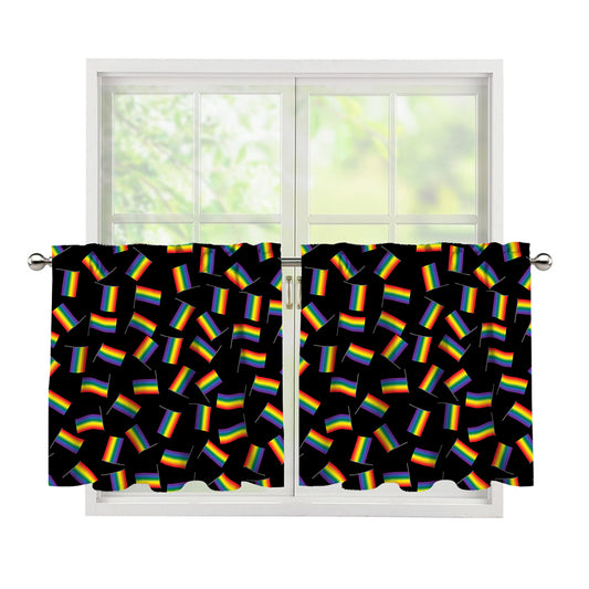 LGBT Pride Rainbow Flag Pattern Print Tier Curtains