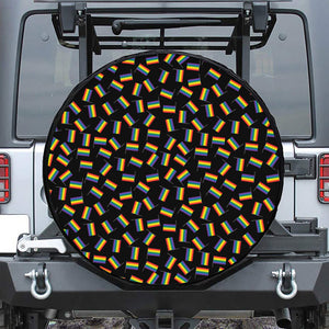 LGBT Pride Rainbow Flag Pattern Print Tire Cover