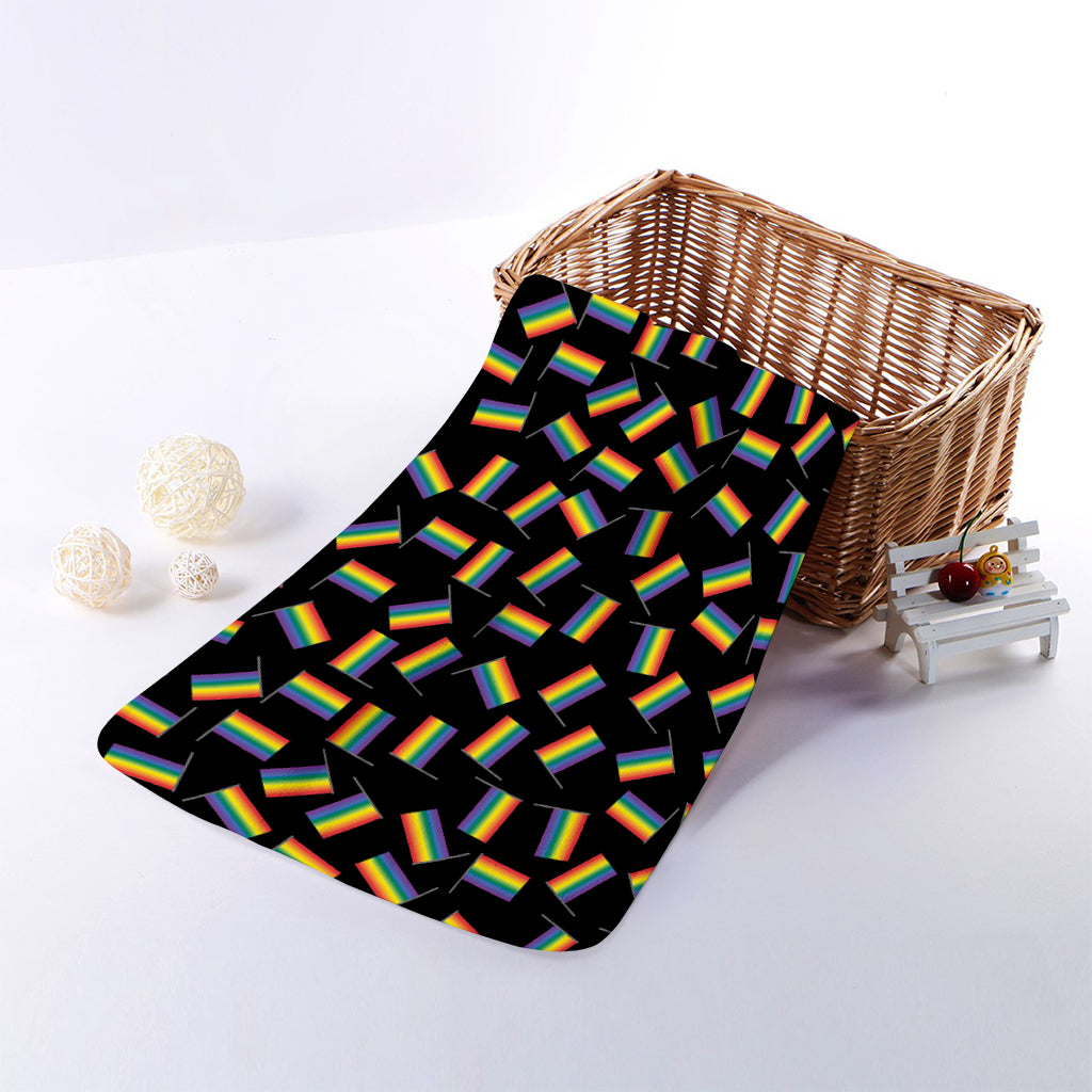 LGBT Pride Rainbow Flag Pattern Print Towel