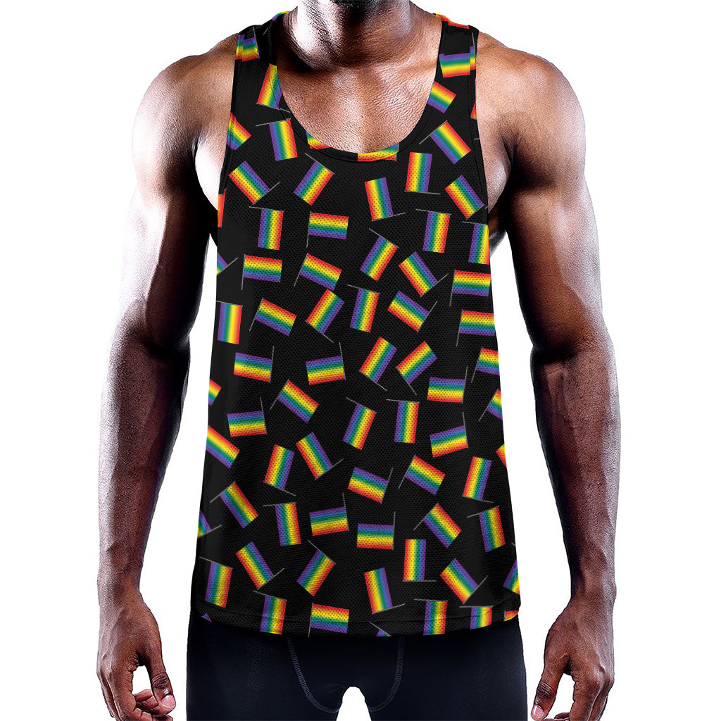 LGBT Pride Rainbow Flag Pattern Print Training Tank Top