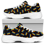 LGBT Pride Rainbow Flag Pattern Print White Chunky Shoes