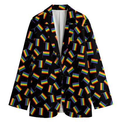 LGBT Pride Rainbow Flag Pattern Print Women's Blazer