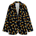 LGBT Pride Rainbow Flag Pattern Print Women's Cotton Blazer
