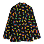 LGBT Pride Rainbow Flag Pattern Print Women's Cotton Blazer