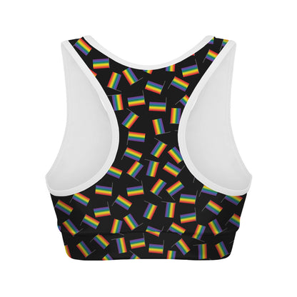 LGBT Pride Rainbow Flag Pattern Print Women's Sports Bra