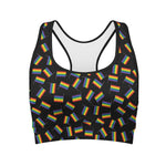 LGBT Pride Rainbow Flag Pattern Print Women's Sports Bra